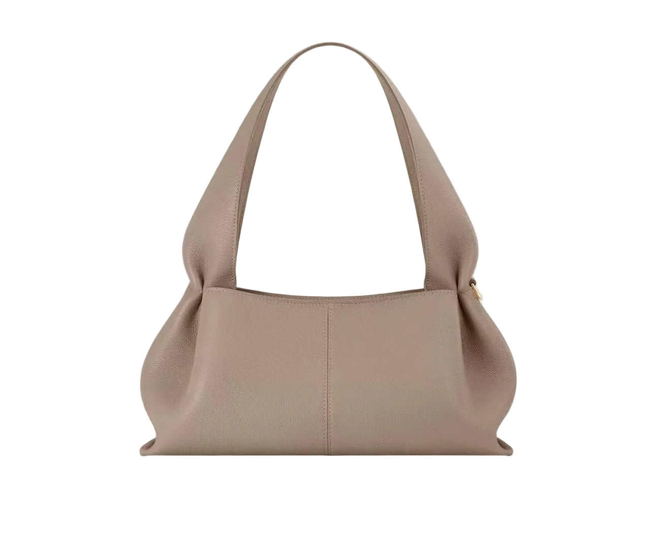 Beige handbag on a light gray background