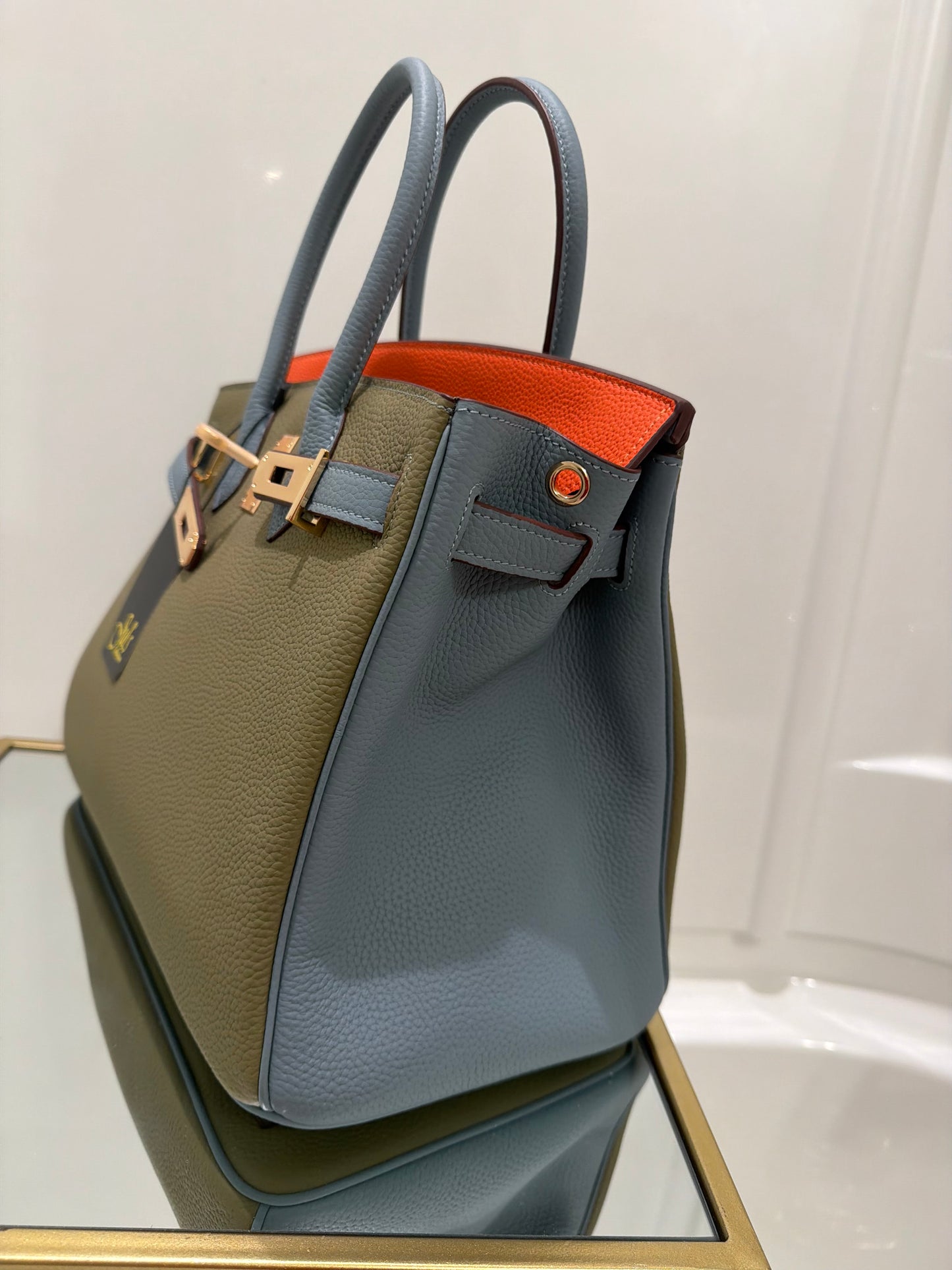 The Miss B Bag Multi Color Green,Blue,Orange.