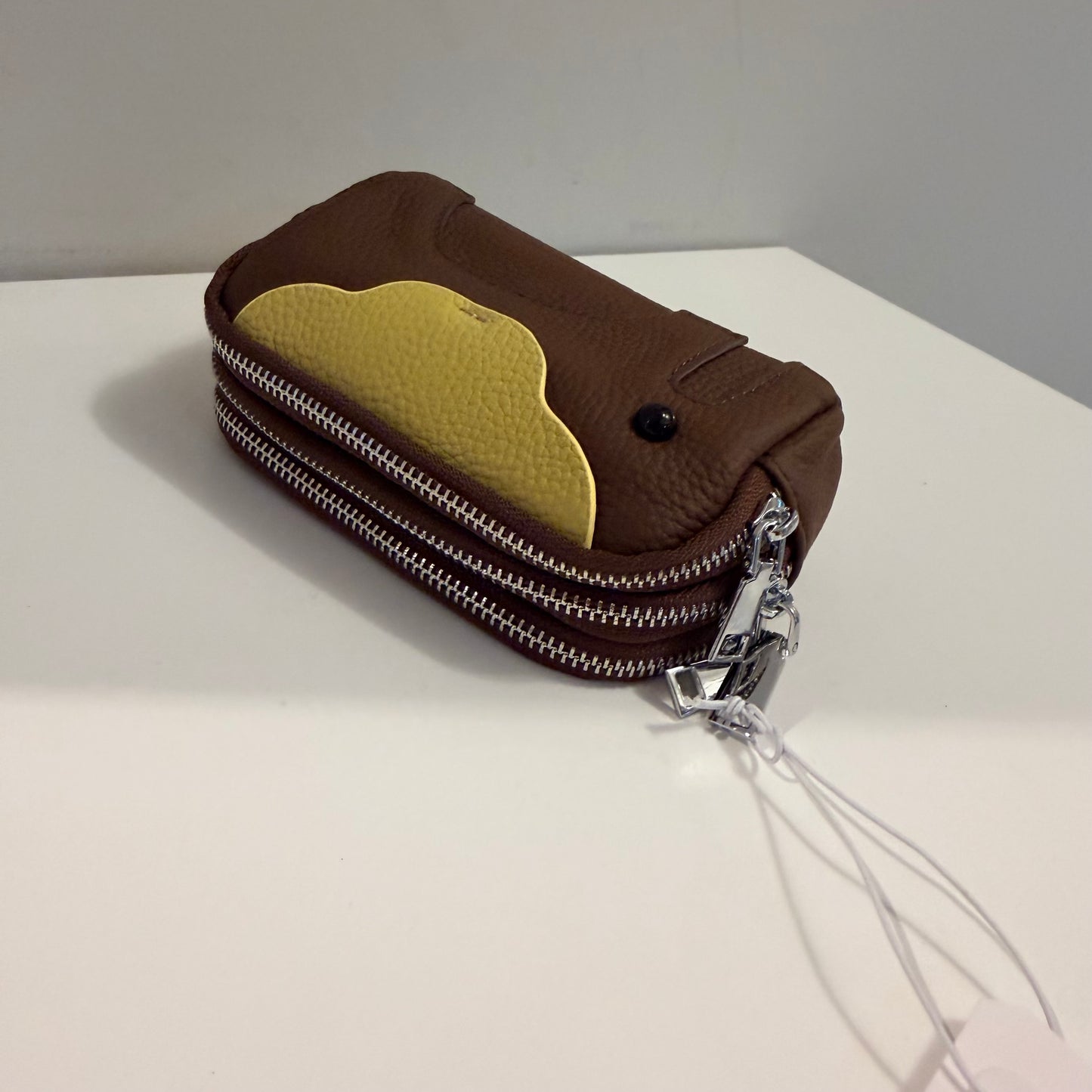 3 Zip Elephant Coin Wallet -Dark Brown
