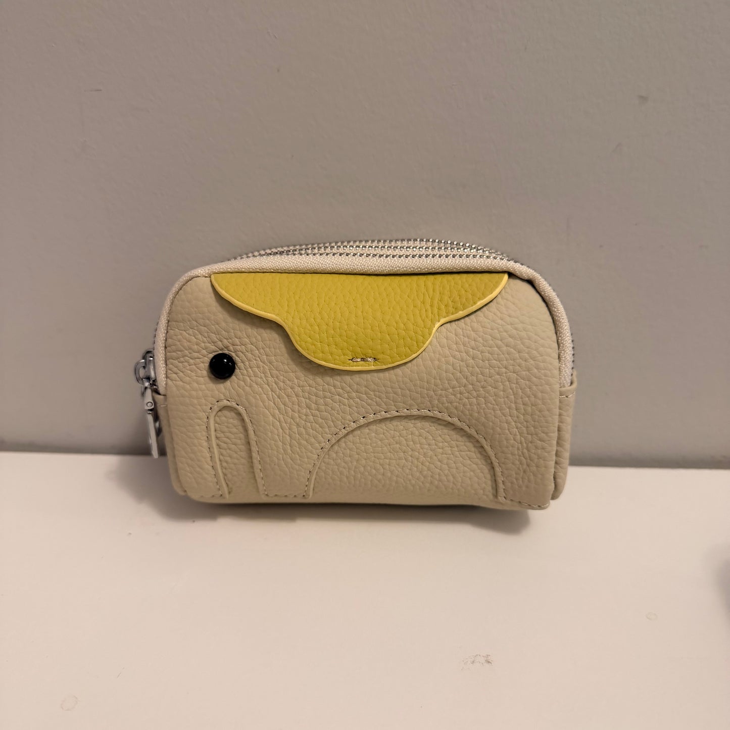 3 Zip Elephant Coin Wallet Creme