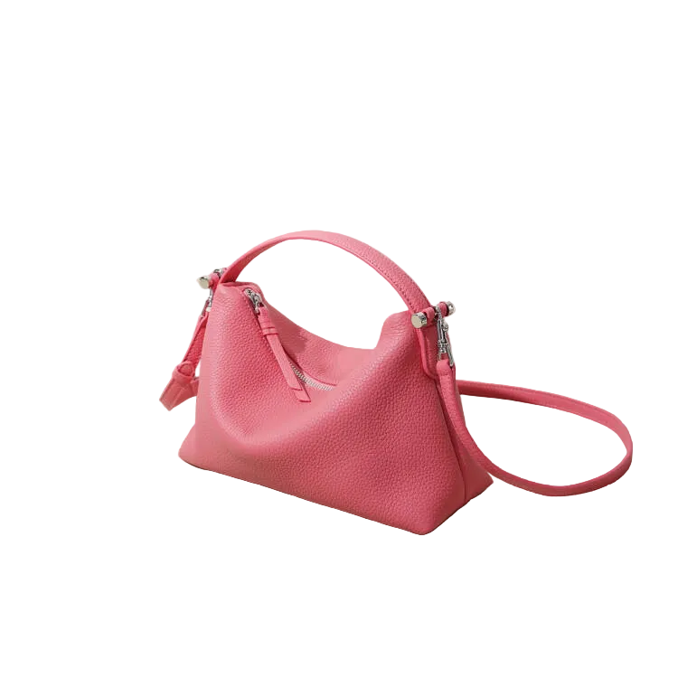 Pink handbag on a light beige background