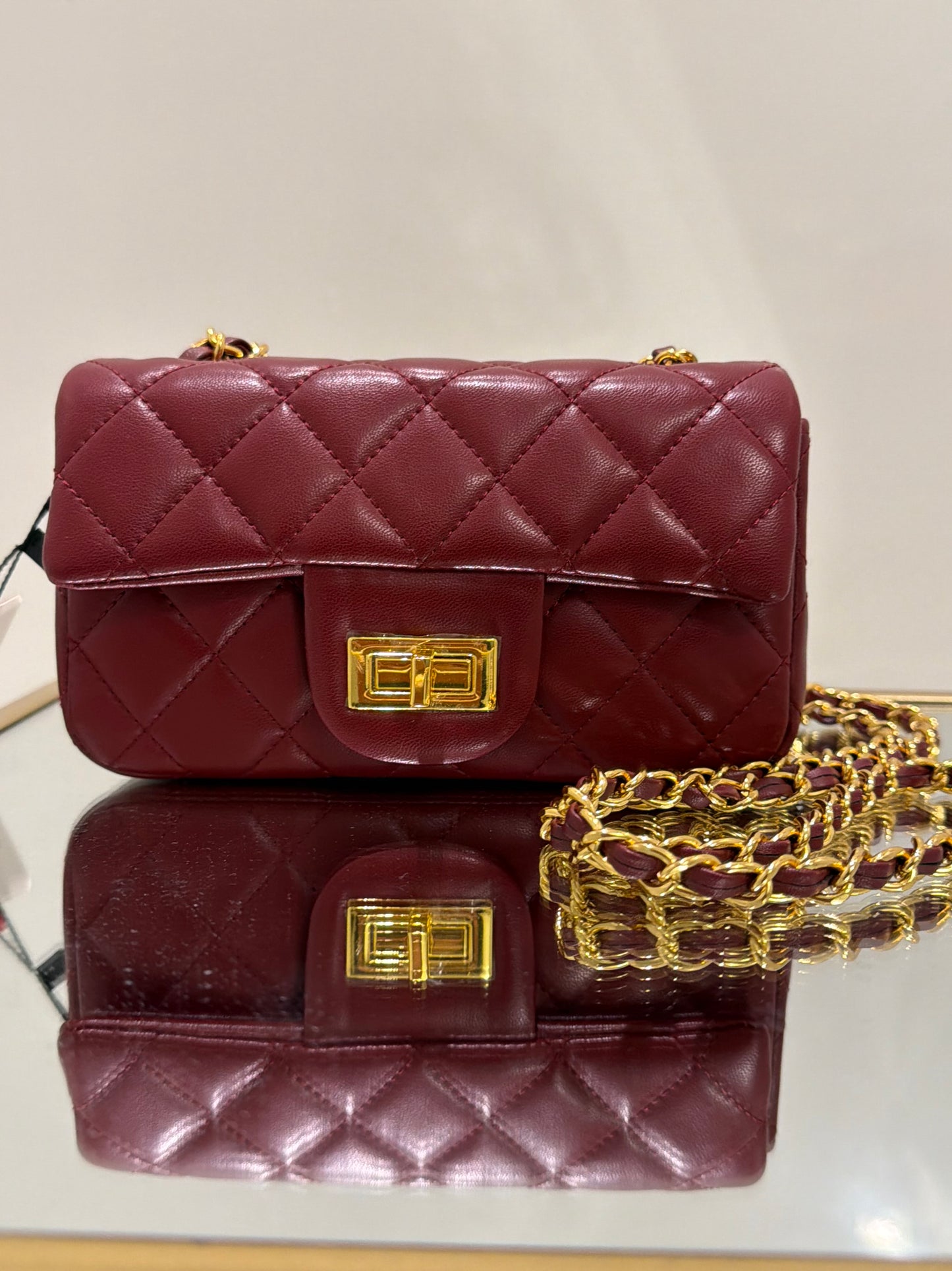 The Sara Bag- Burgundy  Small