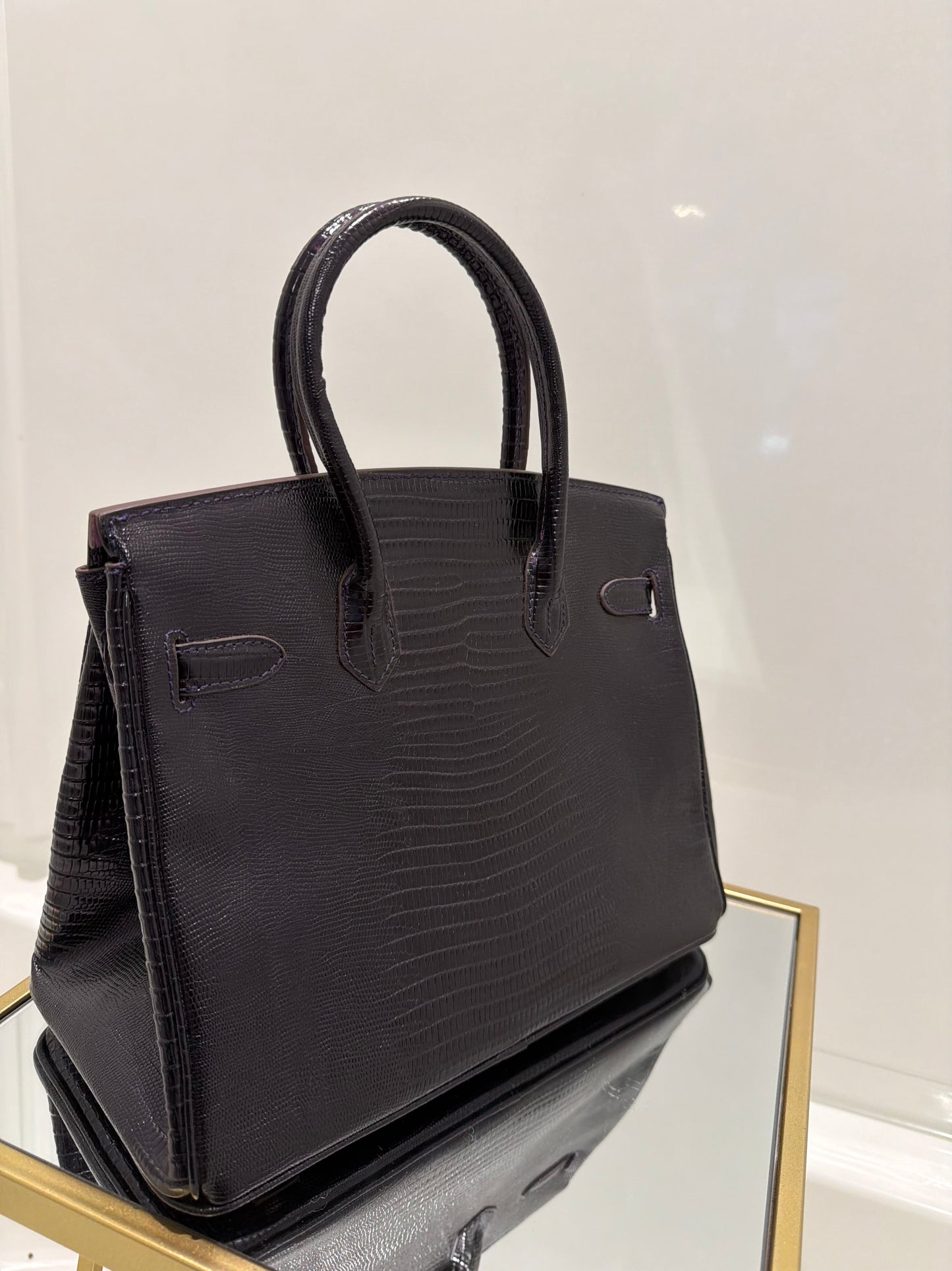 The Daveena Bag-Plum Embossed Croc