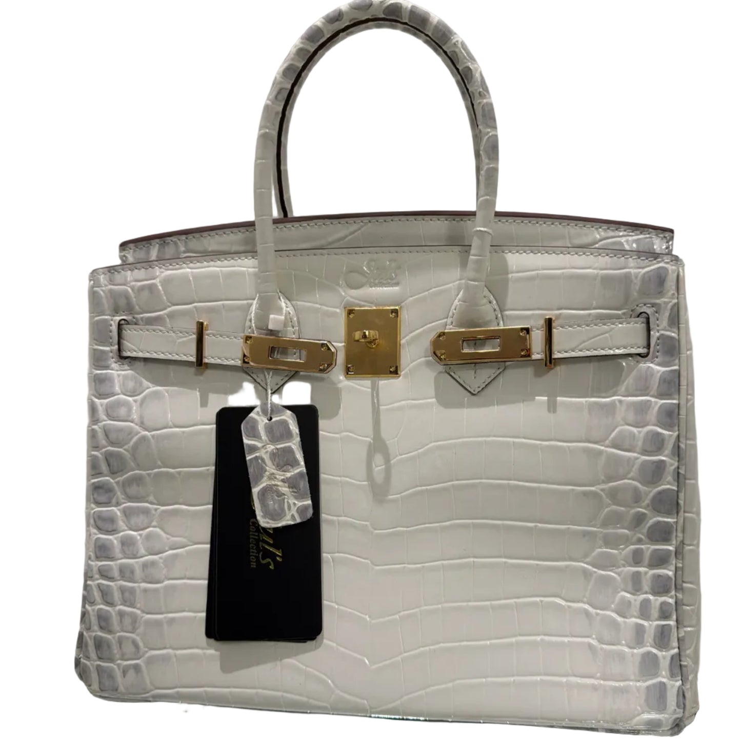 The Daveena Bag-White Embossed Croc