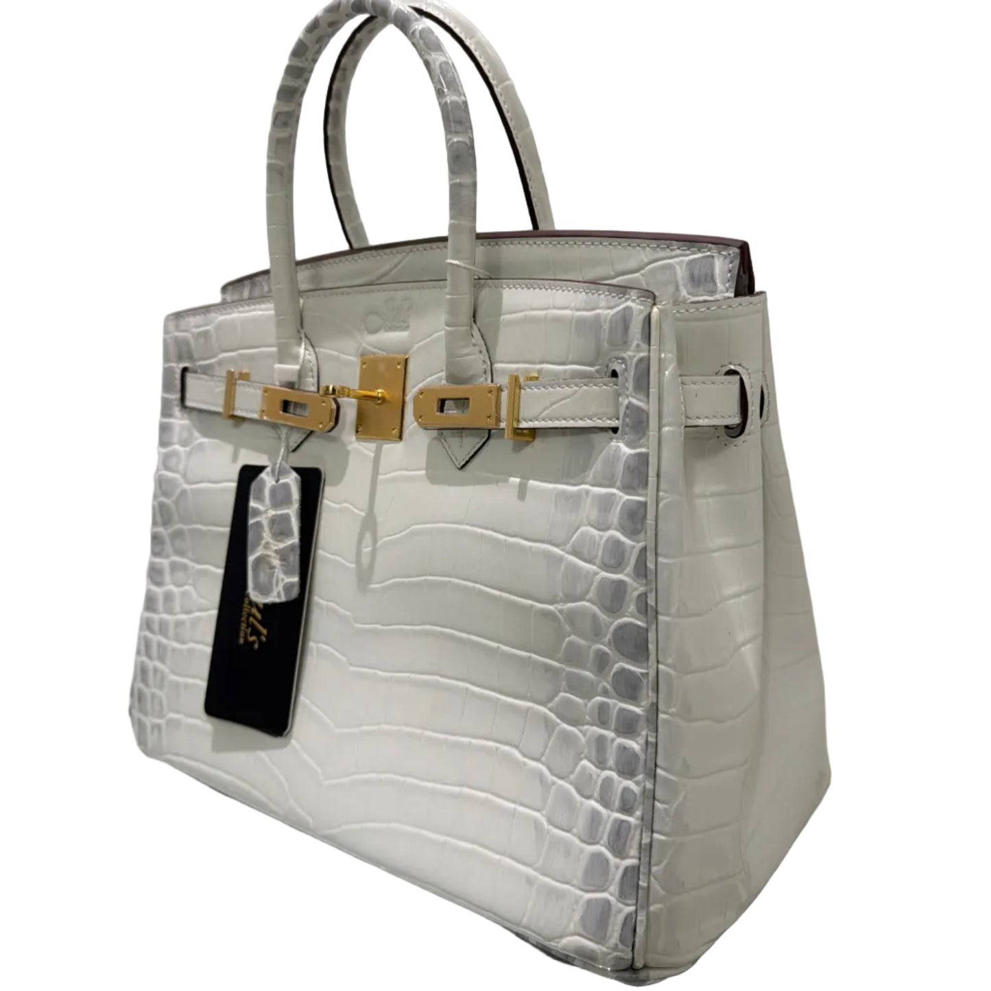 The Daveena Bag-White Embossed Croc