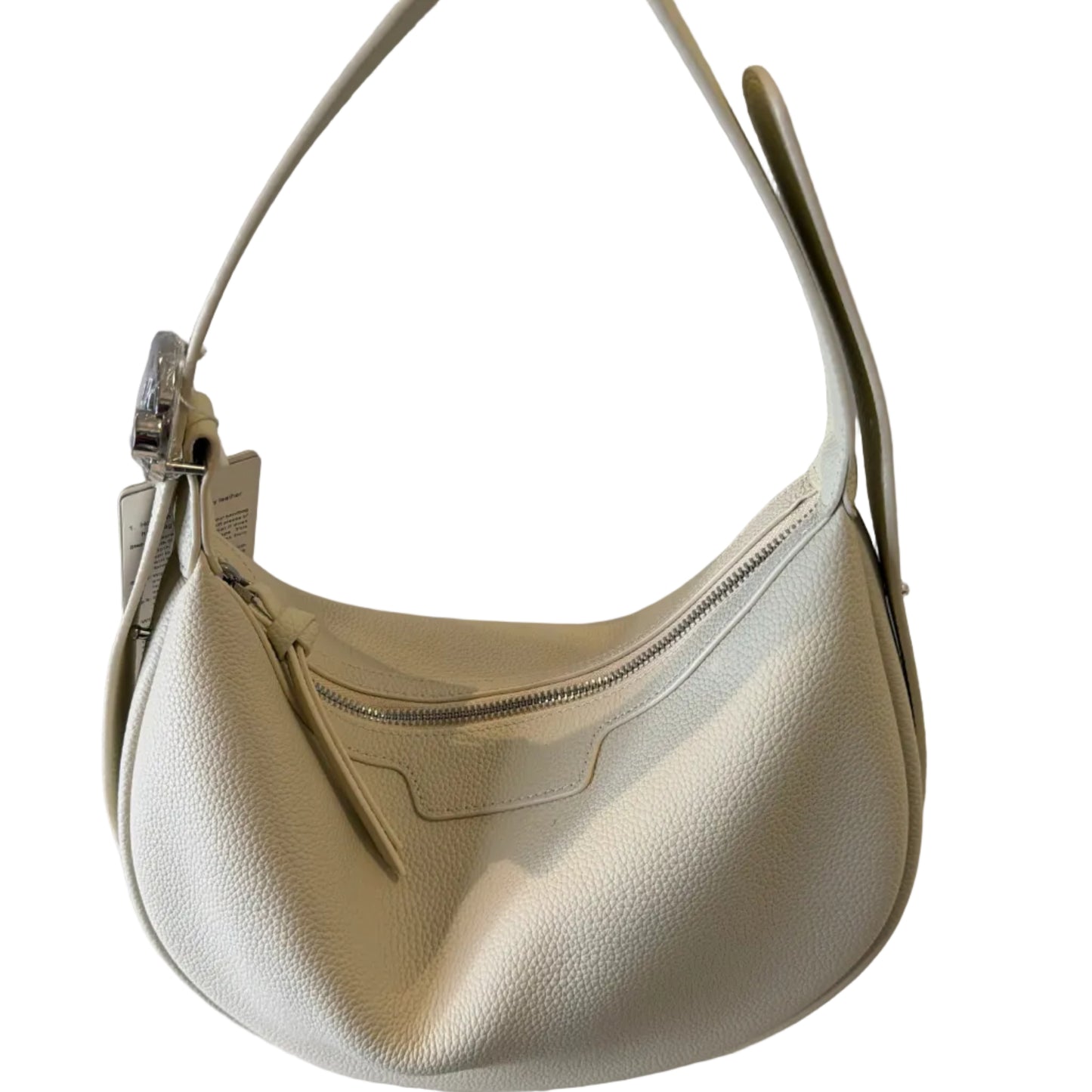 Silver handbag on a light gray background