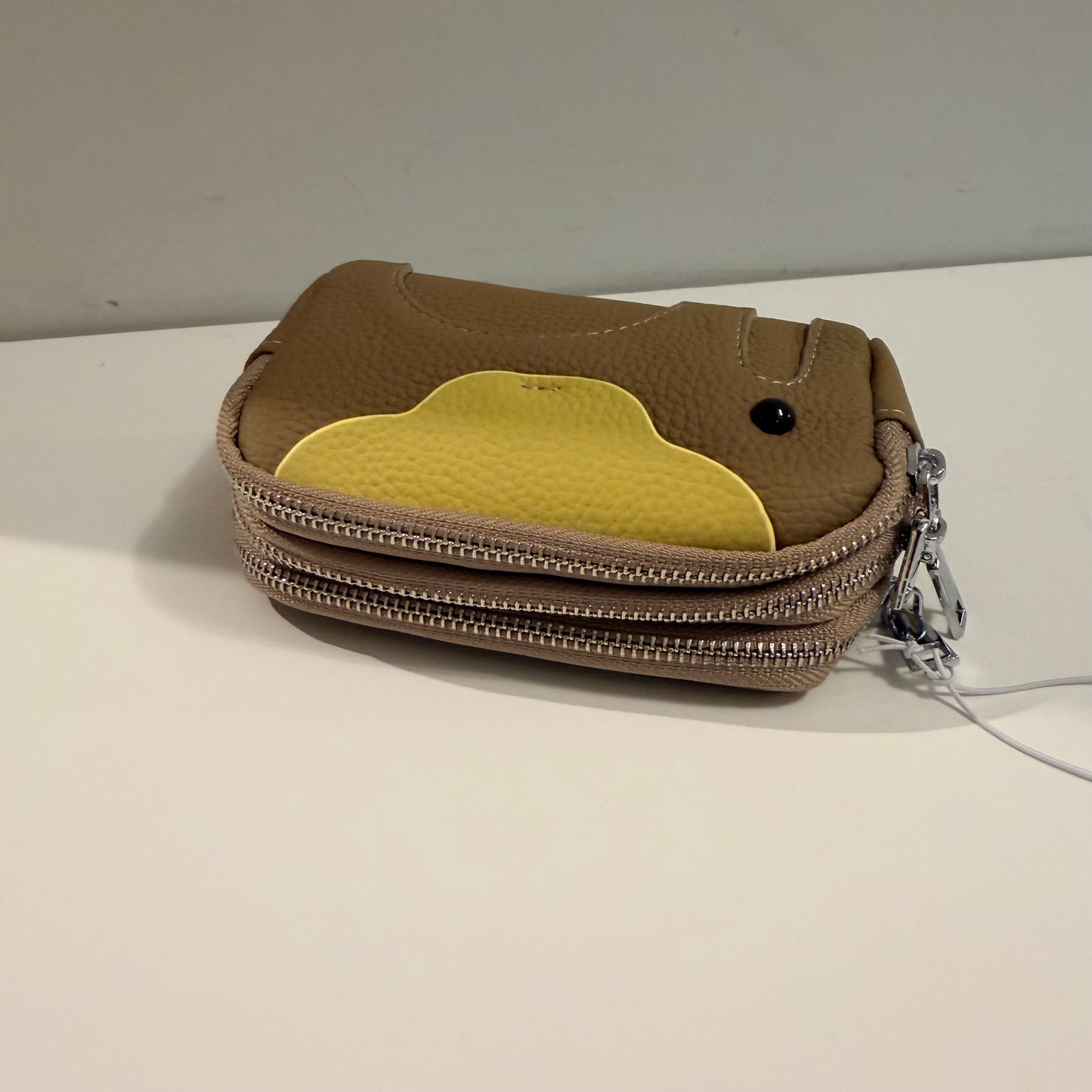 3 Zip Elephant Coin Wallet - Taupe