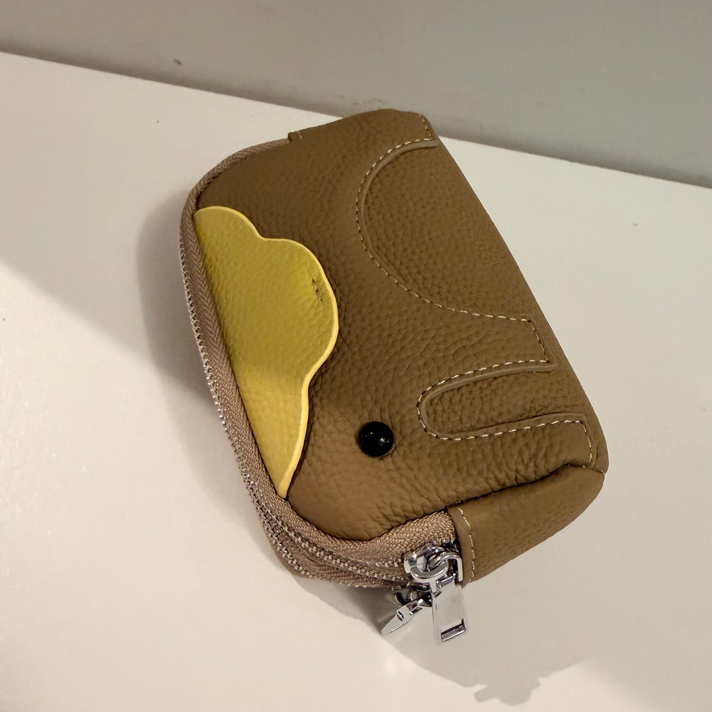 3 Zip Elephant Coin Wallet - Taupe