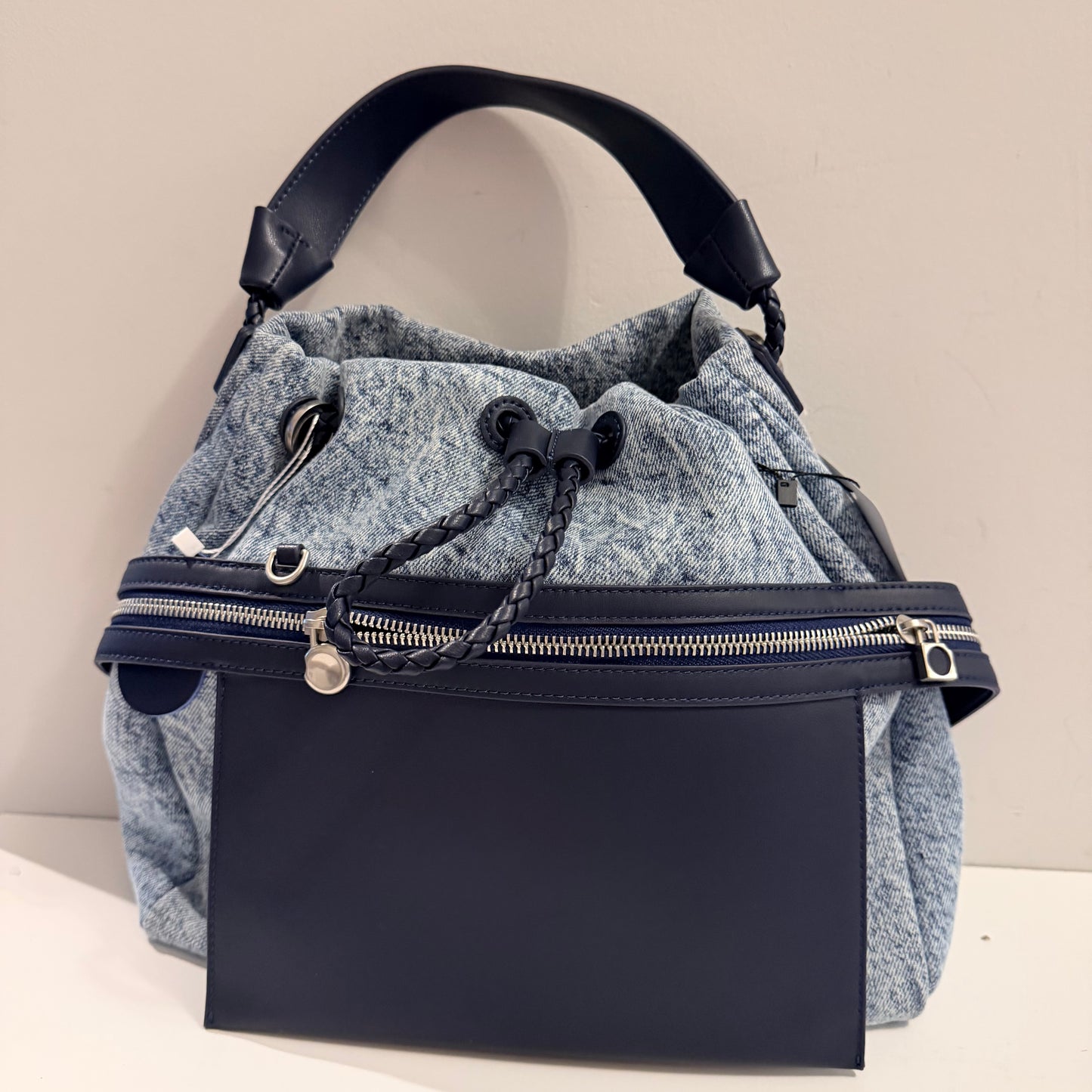The Gloria V Bag -Lg Blue Denim/Leather