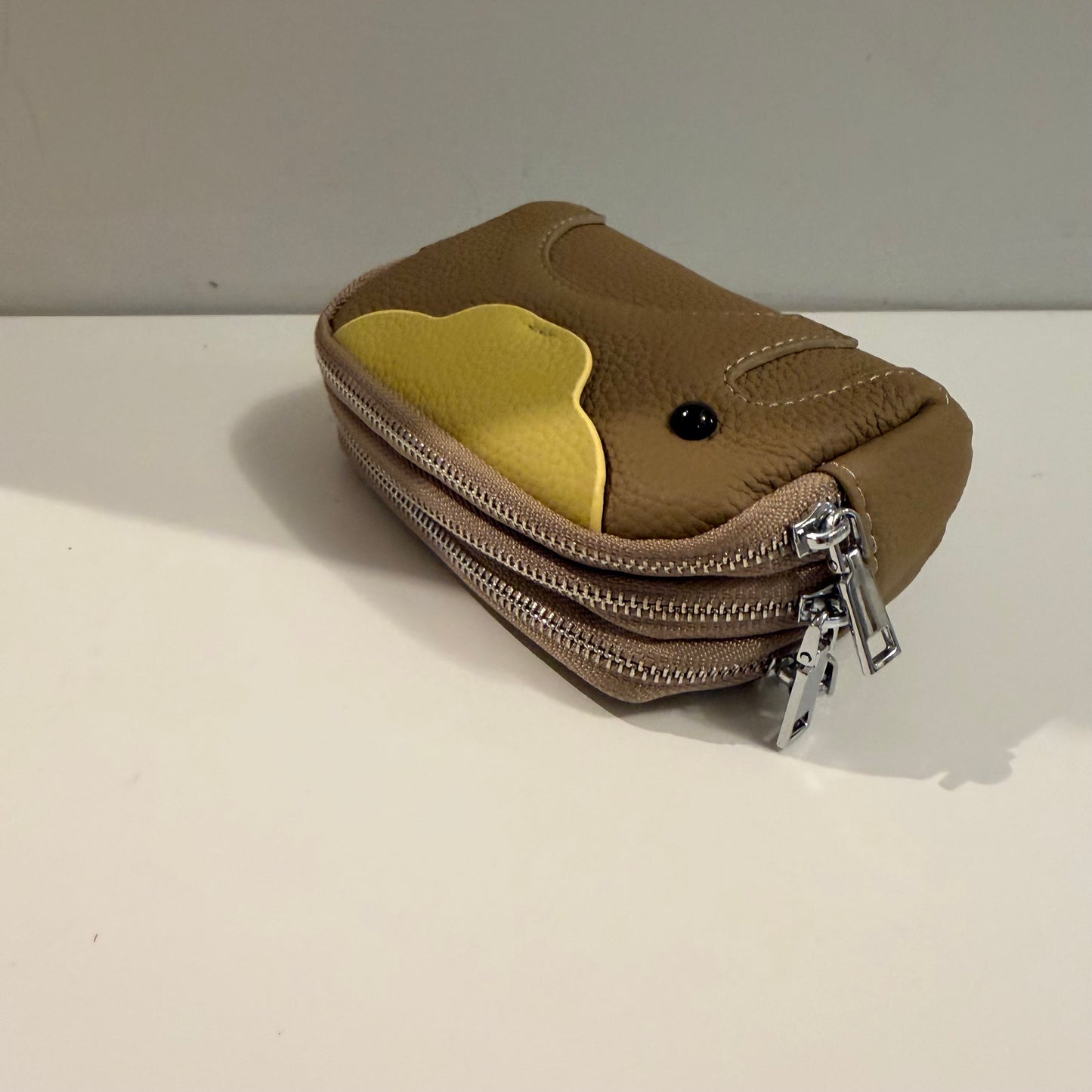 3 Zip Elephant Coin Wallet - Taupe