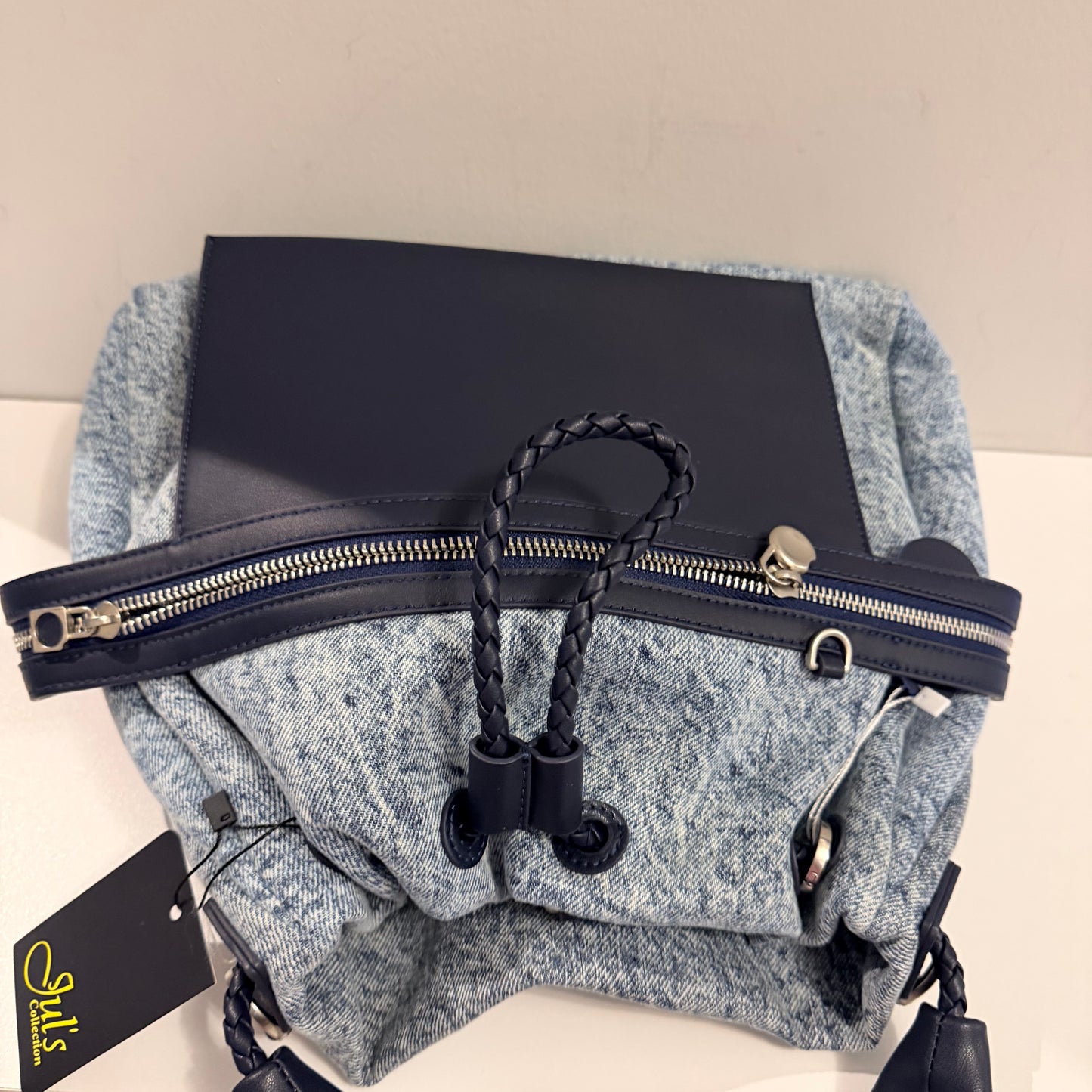 The Gloria V Bag -Lg Blue Denim/Leather