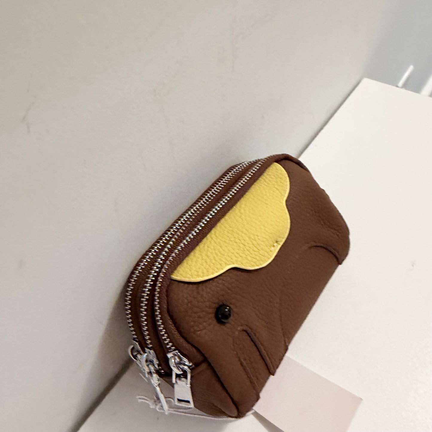 3 Zip Elephant Coin Wallet -Dark Brown