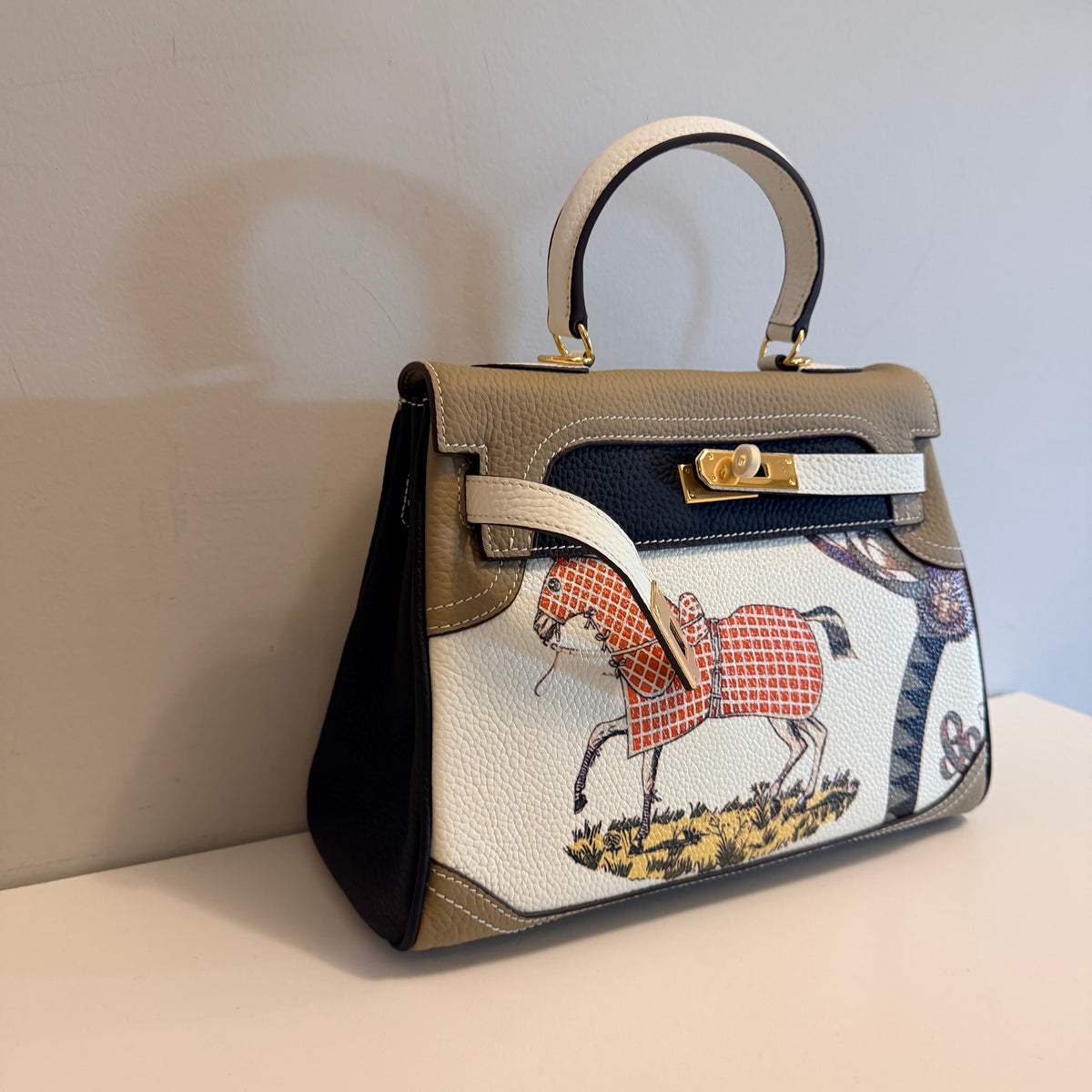 The Eugenia Bag-Taupe White Multi-Color
