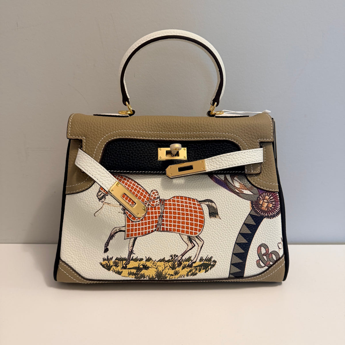 The Eugenia Bag-Taupe White Multi-Color