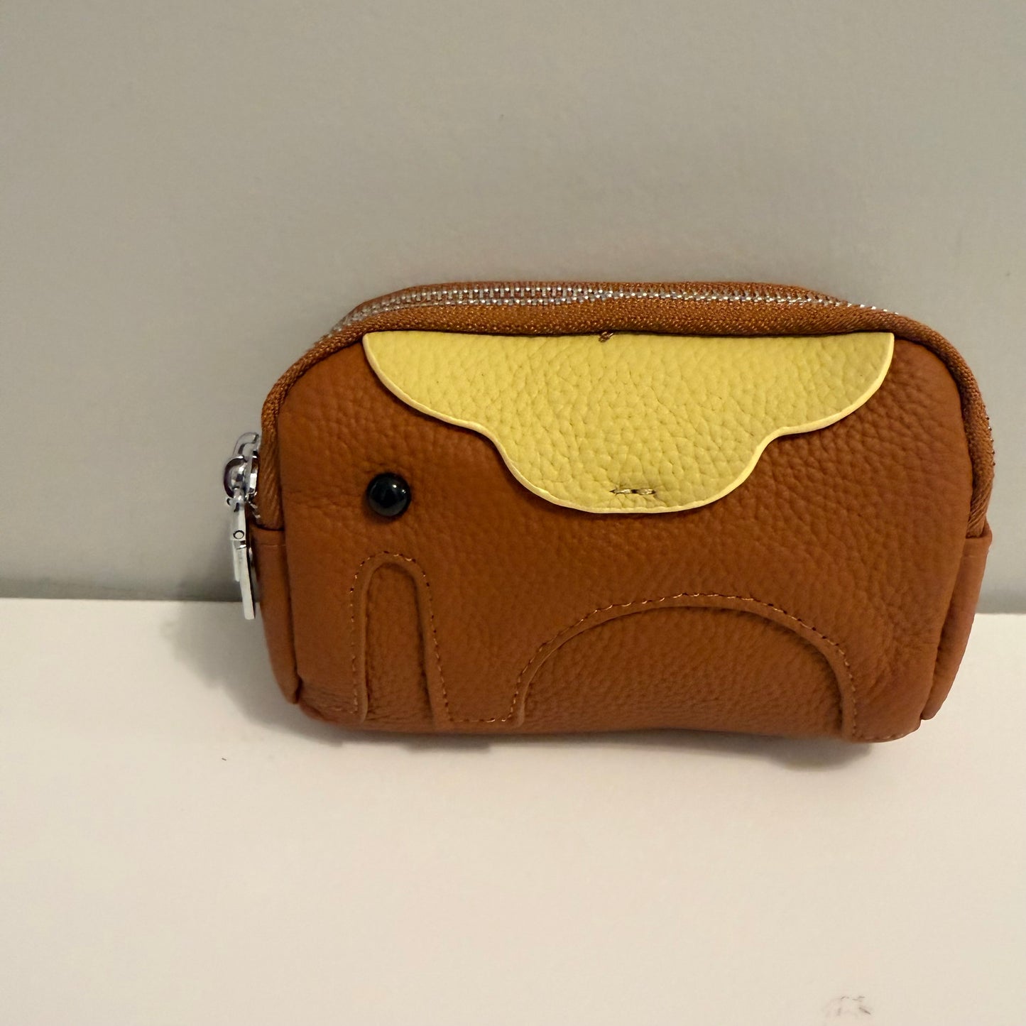 3 Zip Elephant Coin Wallet Brown