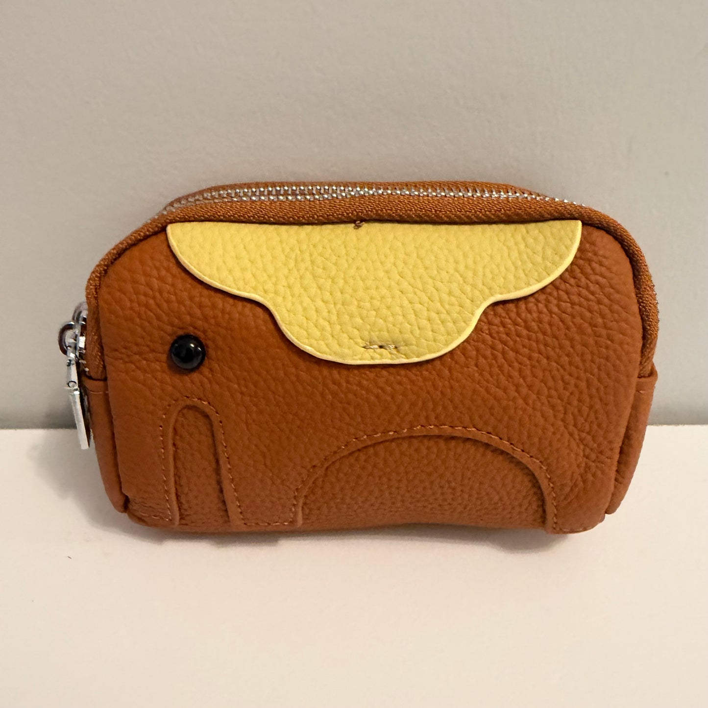 3 Zip Elephant Coin Wallet Brown