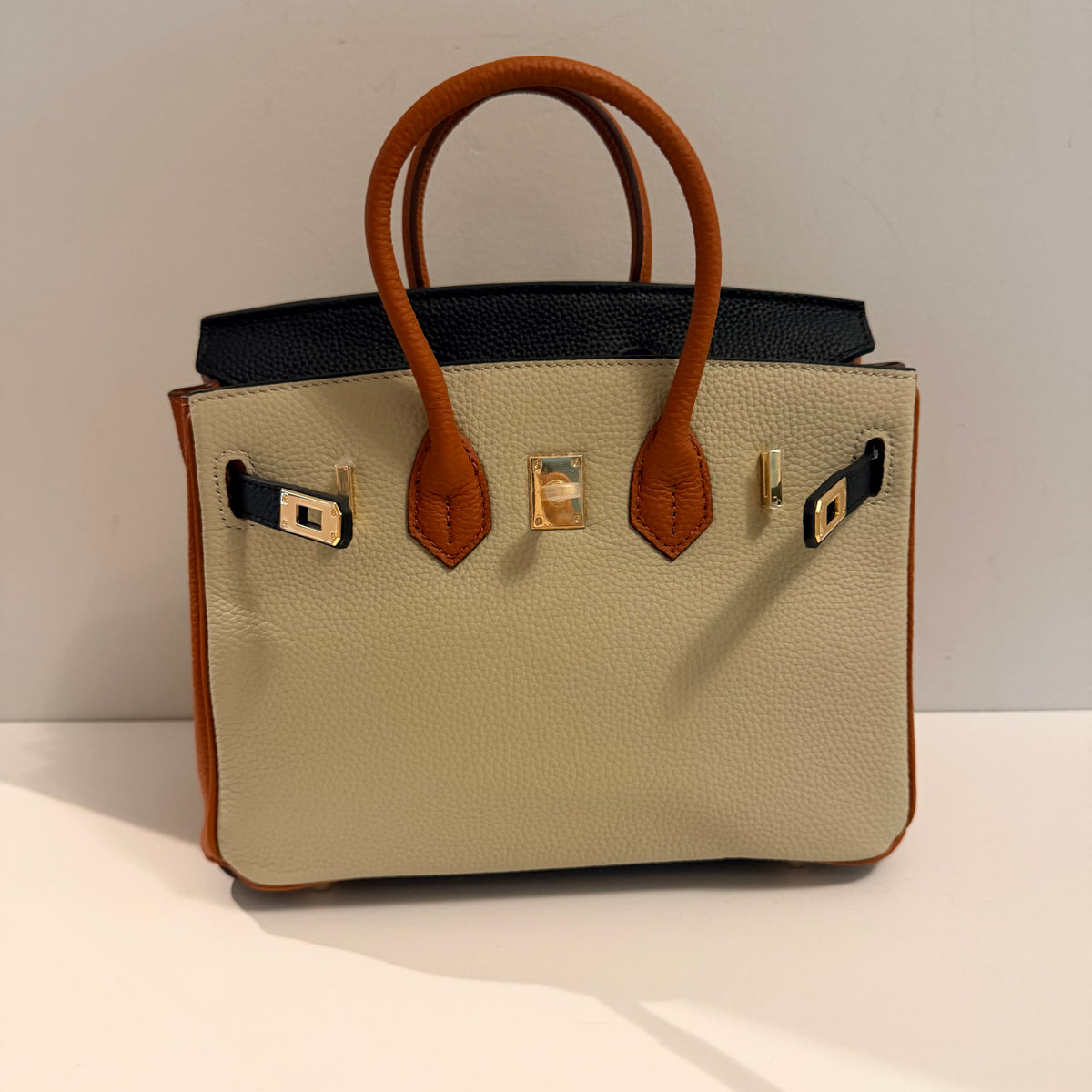 The B Bag - Brown & Creme (Medium)