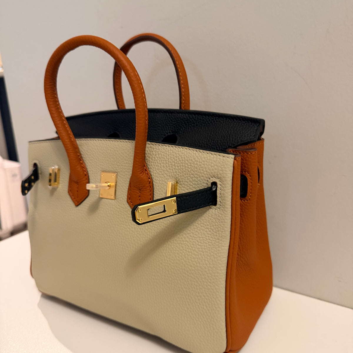 The B Bag - Brown & Creme (Medium)