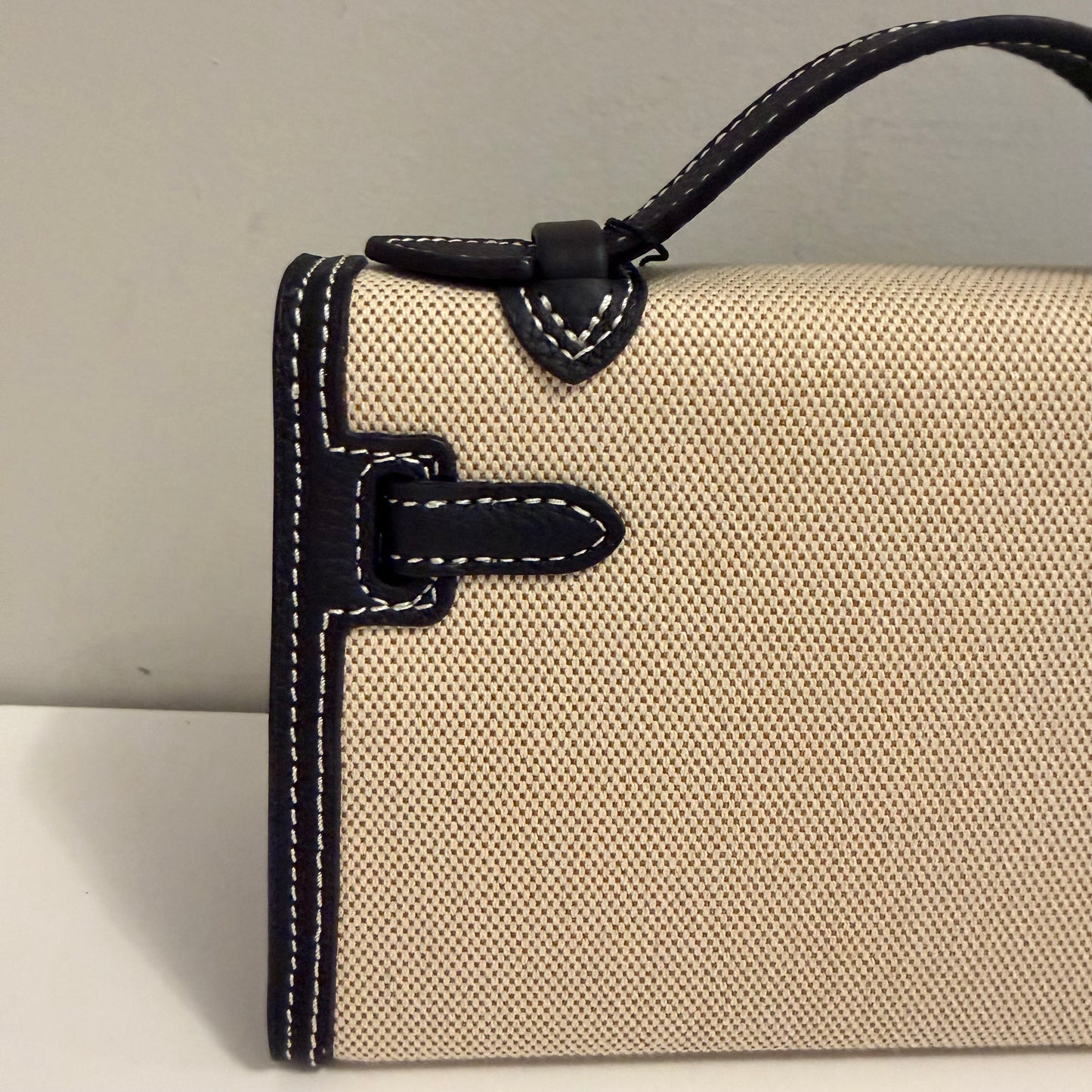 The Millie Canvas/Leather Bag - Black