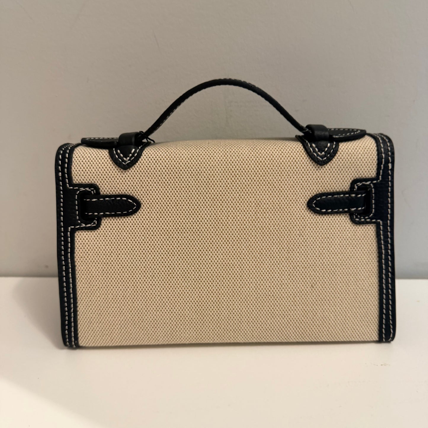The Millie Canvas/Leather Bag - Black