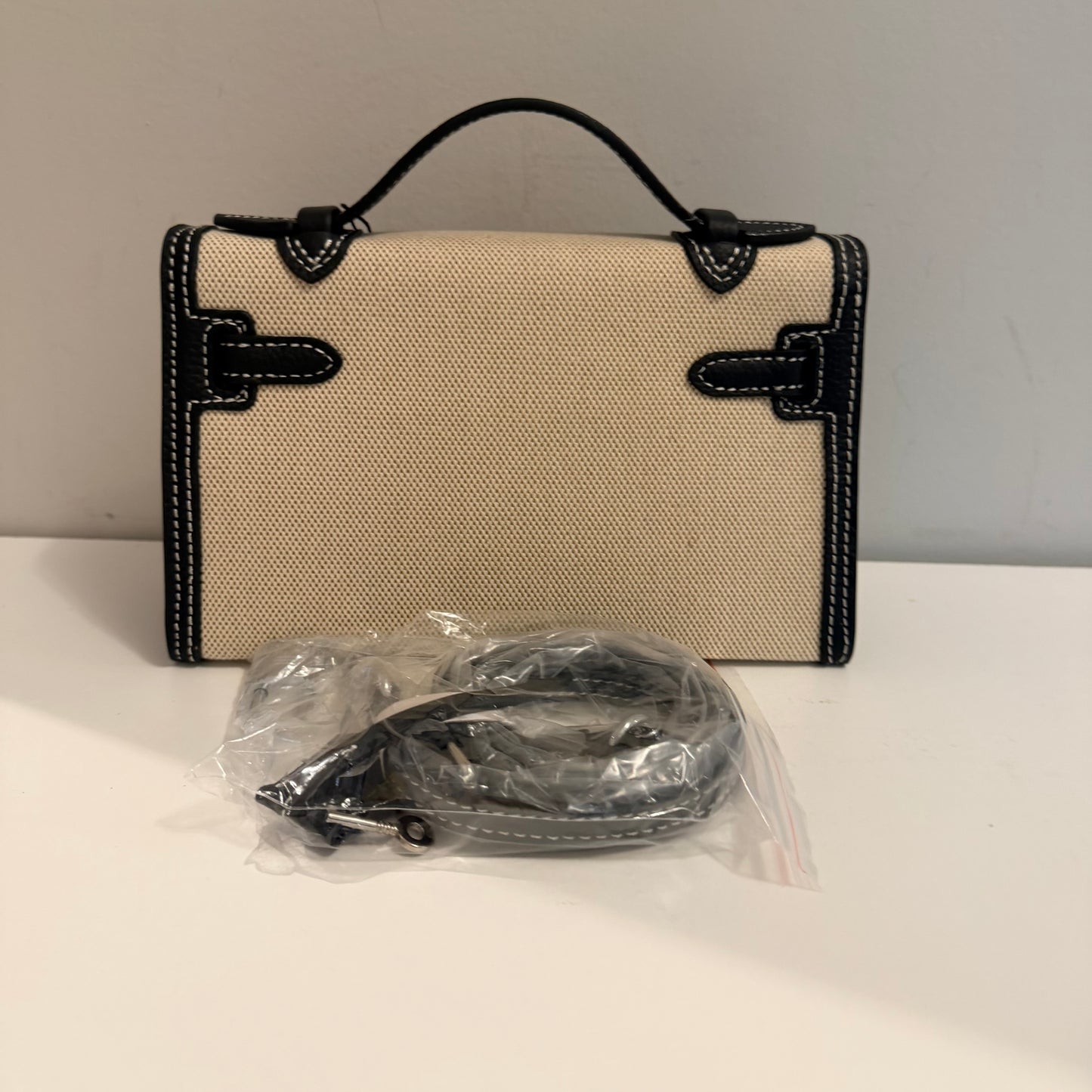 The Millie Canvas/Leather Bag - Black