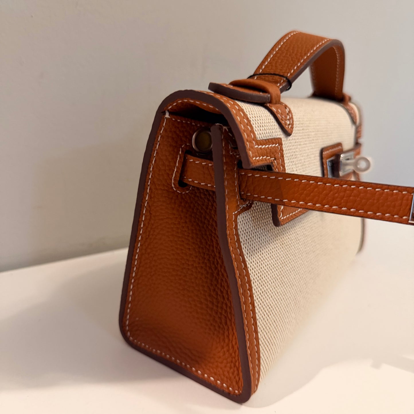 The Millie Canvas/Leather Bag - Brown
