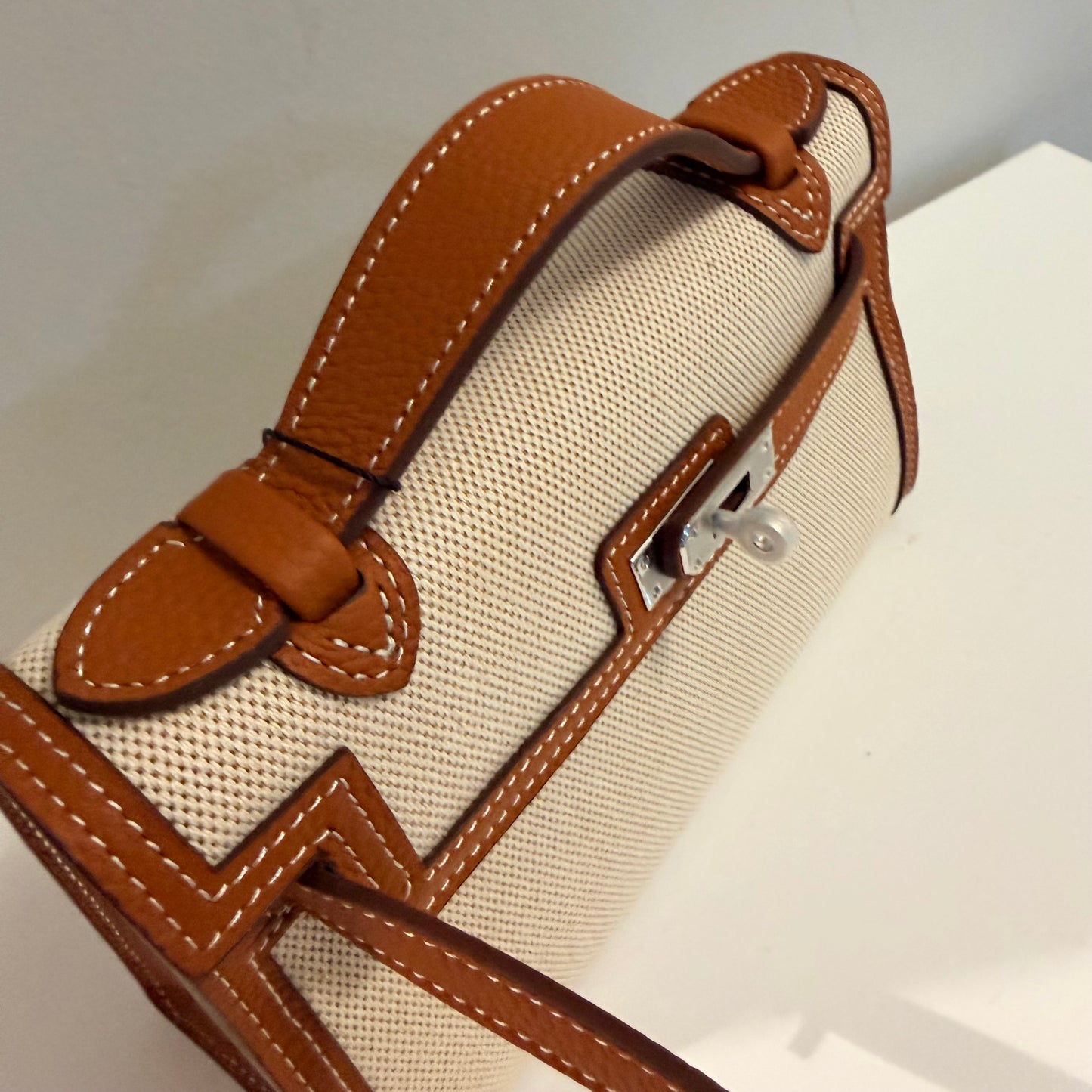 The Millie Canvas/Leather Bag - Brown