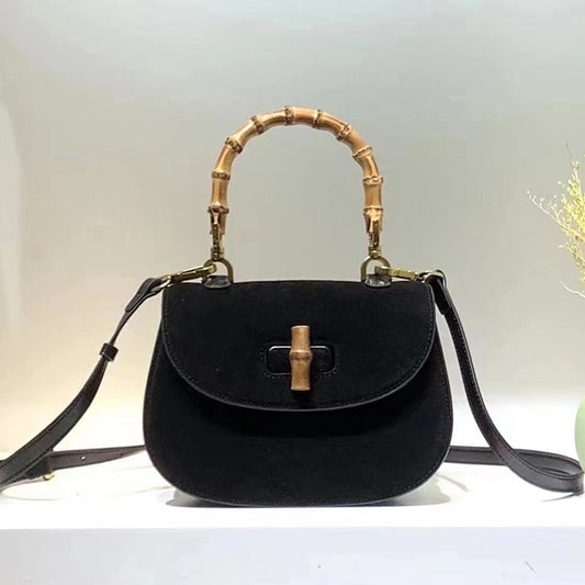 The Jessica Bag - Suede/Black