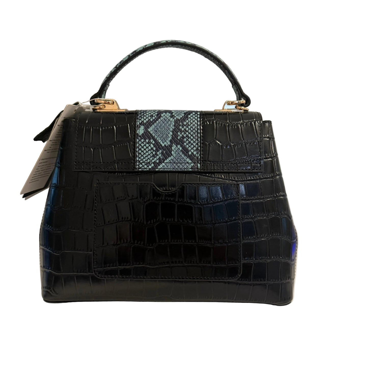 The Phoebe Bag - Black and Powder Blue Medium