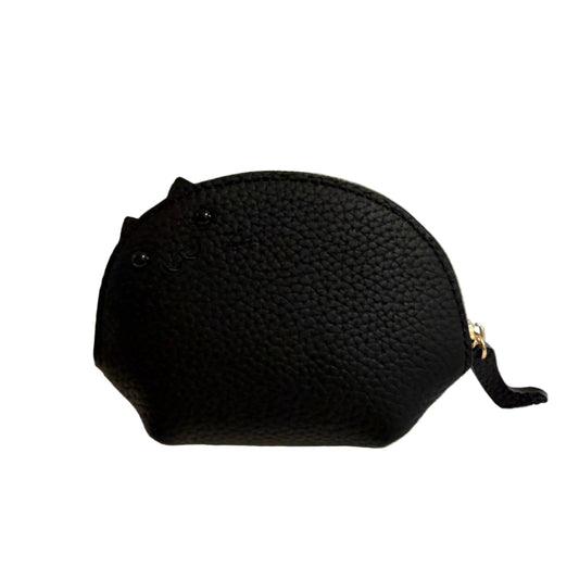 Black cat-shaped pouch on a light gray background