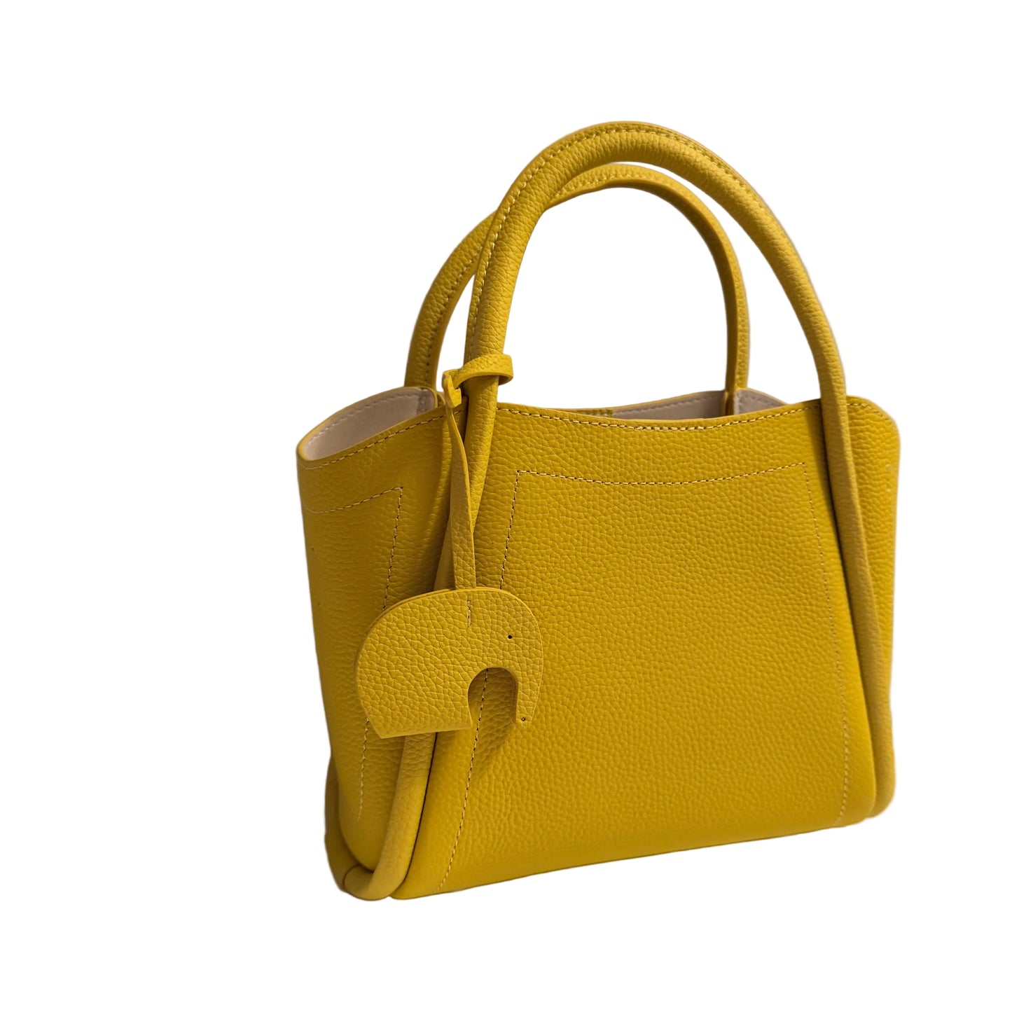 Yellow handbag on a light gray background