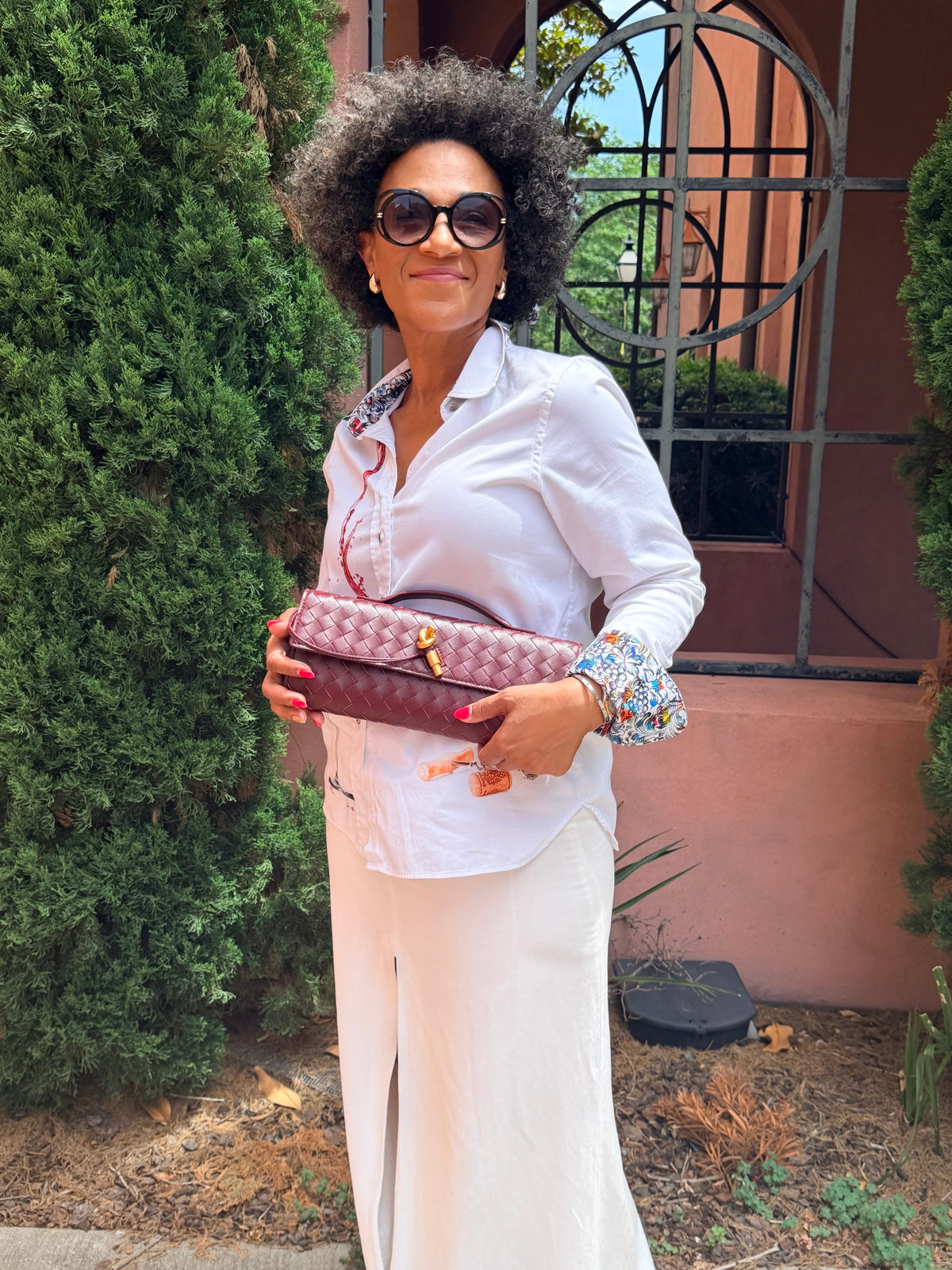 The L Bacall Bag-Burgundy  Large