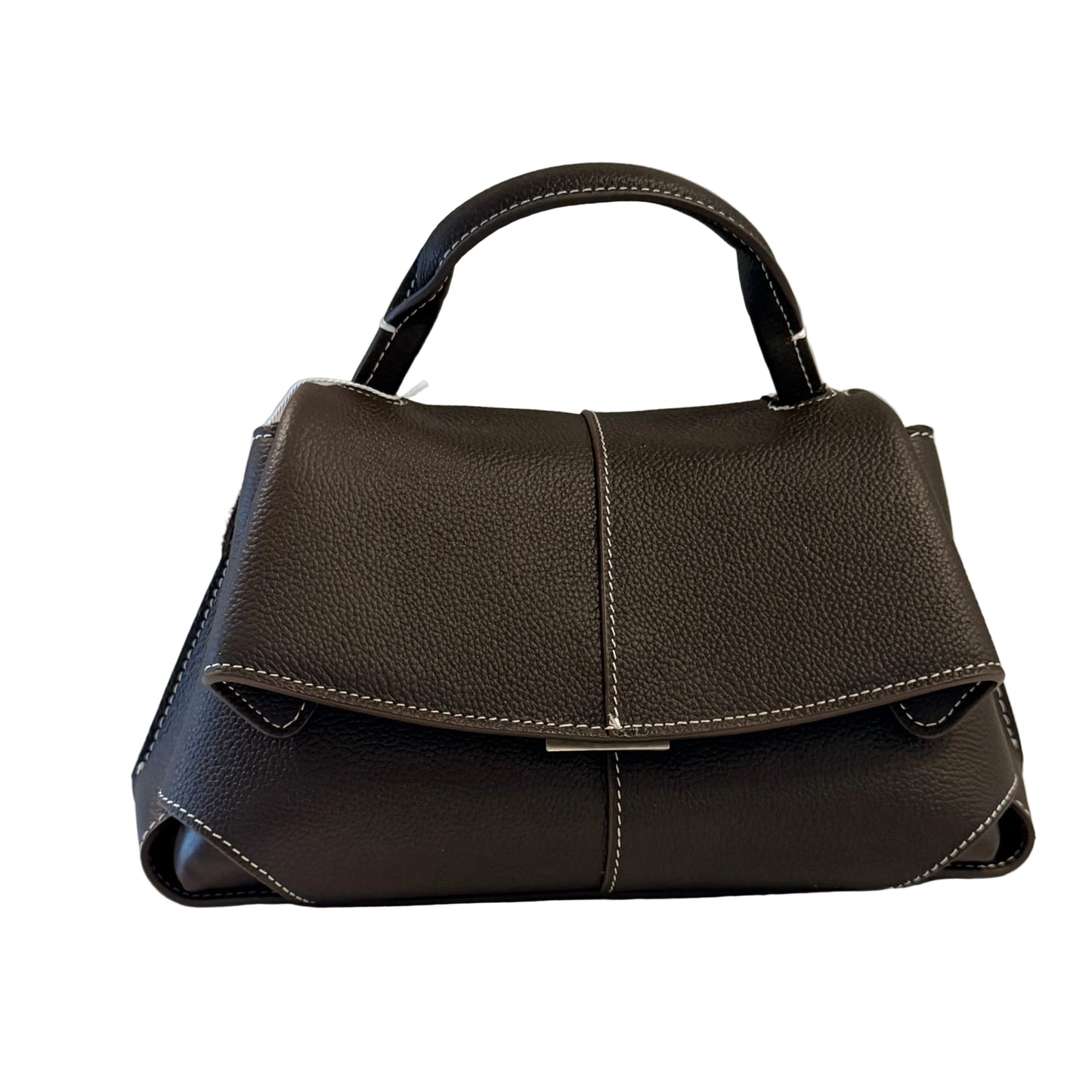 Brown handbag on a light gray background